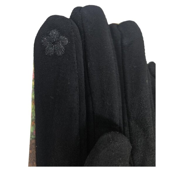 Women's Fleece Gloves, Claude Monet's "Woman with Parasol" Print, 9" Long - Picture 3 of 5